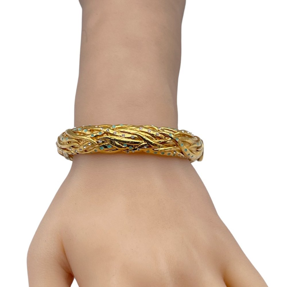 Coach Authentic Weaved Roped Hinged Bangle Vintage - image 2